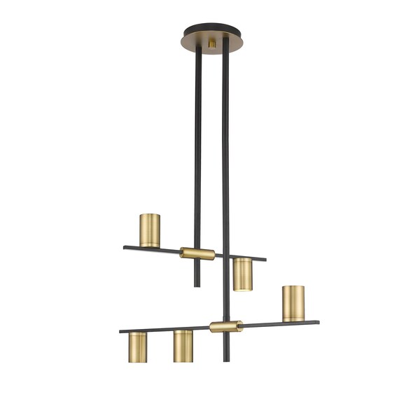 Z-Lite Calumet 5 Light Chandelier, Matte Black & Olde Brass 814-5MB-OBR - main